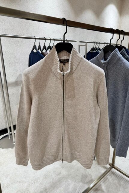 LORO PIANA BABY CASHMERE ZIPPER BEIGE