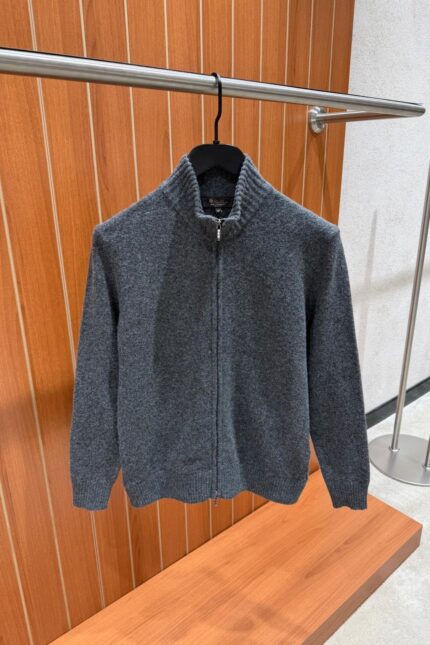 LORO PIANA BABY CASHMERE ZIPPER DARKGREY