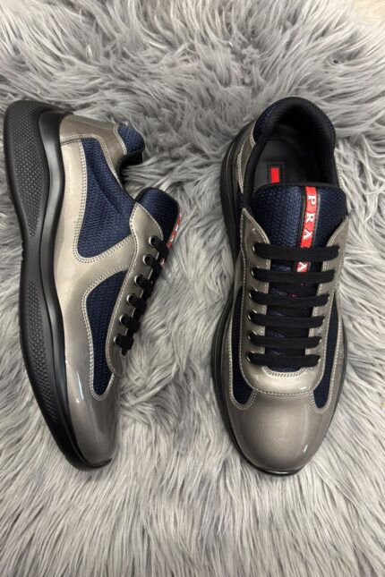 PRADA CUPS GREY BLUE SNEAKERS (NIEUWSTE)