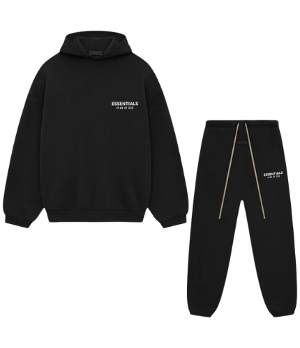 FEAR OF GOD ESSENTIALS JET BLACK TRACKSUIT